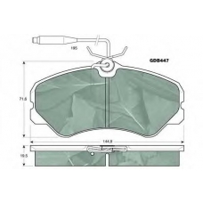 GDB447 TRW Комплект тормозных колодок, дисковый тормоз GDB447 TRW Комплект тормозных колодок, дисковый тормоз