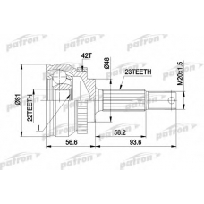 PCV1193 PATRON Шарнирный комплект, приводной вал