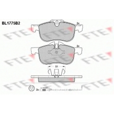 BL1775B2 FTE Комплект тормозных колодок, дисковый тормоз
