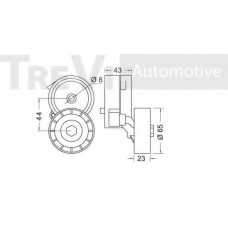 SK107107 SK Натяжной ролик, поликлиновой  ремень