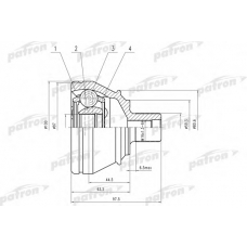 PCV1552 PATRON Шарнирный комплект, приводной вал