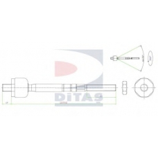 A2-5404 DITAS Осевой шарнир, рулевая тяга