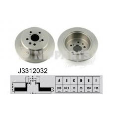 J3312032 NIPPARTS Тормозной диск