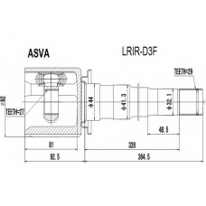 LRIR-D3F ASVA Шарнирный комплект, приводной вал
