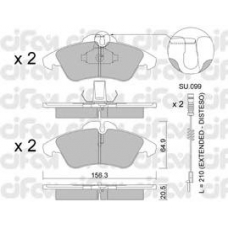822-256-0K CIFAM Комплект тормозных колодок, дисковый тормоз