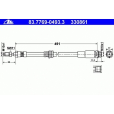 83.7769-0493.3 ATE Тормозной шланг