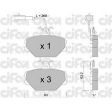 822-059-0 CIFAM Комплект тормозных колодок, дисковый тормоз
