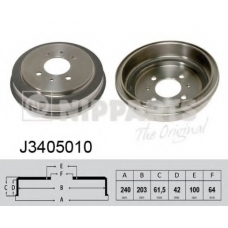 J3405010 NIPPARTS Тормозной барабан