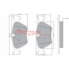 1170086 METZGER Комплект тормозных колодок, дисковый тормоз