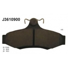 J3610900 NIPPARTS Комплект тормозных колодок, дисковый тормоз