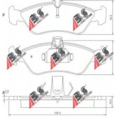 36913 ABS Комплект тормозных колодок, дисковый тормоз