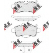 37642 ABS Комплект тормозных колодок, дисковый тормоз
