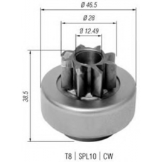 940113020345 MAGNETI MARELLI Ведущая шестерня, стартер