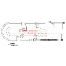 17.1075 METZGER Трос, стояночная тормозная система