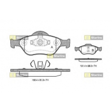 BD S306P STARLINE Комплект тормозных колодок, дисковый тормоз