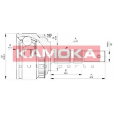 6029 KAMOKA Шарнирный комплект, приводной вал