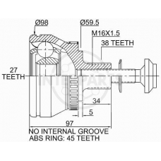 OJ-1452 InterParts Шарнирный комплект, приводной вал