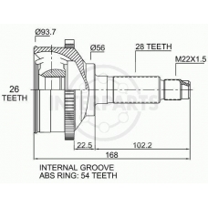 OJ-0448 InterParts Шарнирный комплект, приводной вал