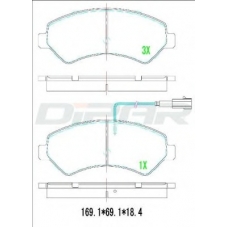 DFB2713 DITAS Комплект тормозных колодок, дисковый тормоз