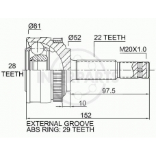 OJ-1635 InterParts Шарнирный комплект, приводной вал