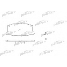 PBP602 PATRON Комплект тормозных колодок, дисковый тормоз