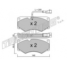 016.7 TRUSTING Комплект тормозных колодок, дисковый тормоз