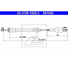 24.3728-1020.2 ATE Трос, управление сцеплением