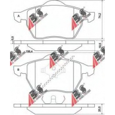 36898 ABS Комплект тормозных колодок, дисковый тормоз