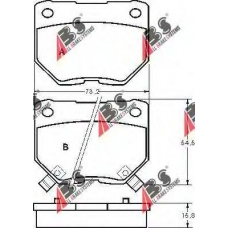 36719 ABS Комплект тормозных колодок, дисковый тормоз