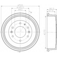 8DT 355 301-051 HELLA Тормозной барабан