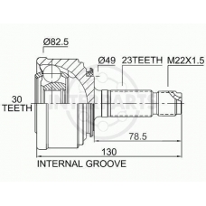 OJ-0830 InterParts Шарнирный комплект, приводной вал