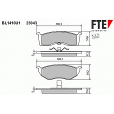 BL1410U1 FTE Комплект тормозных колодок, дисковый тормоз