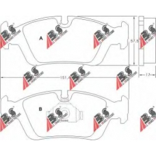 36678 ABS Комплект тормозных колодок, дисковый тормоз