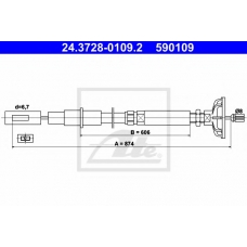 24.3728-0109.2 ATE Трос, управление сцеплением
