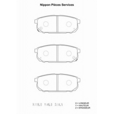 K361A03 NPS Комплект тормозных колодок, дисковый тормоз