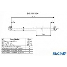 BGS10834 BUGIAD Газовая пружина, капот