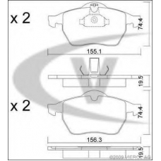 V40-0152 VEMO/VAICO Комплект тормозных колодок, дисковый тормоз