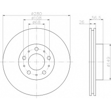 8DD 355 102-541 HELLA Тормозной диск
