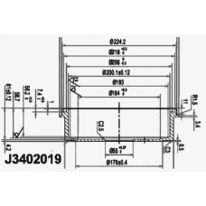 J3402019 NIPPARTS Тормозной барабан