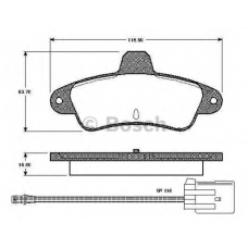 0 986 TB2 242 BOSCH Комплект тормозных колодок, дисковый тормоз