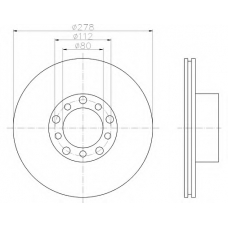 8DD 355 100-401 HELLA Тормозной диск