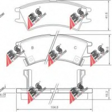 37126 ABS Комплект тормозных колодок, дисковый тормоз