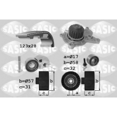 3906039 SASIC Водяной насос + комплект зубчатого ремня