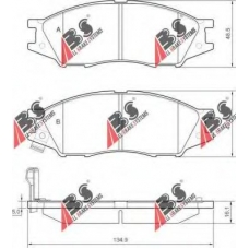 37680 ABS Комплект тормозных колодок, дисковый тормоз