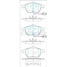 DFB3114 DITAS Комплект тормозных колодок, дисковый тормоз