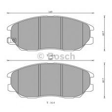 0 986 AB3 055 BOSCH Комплект тормозных колодок, дисковый тормоз
