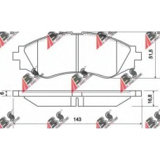 37055 ABS Комплект тормозных колодок, дисковый тормоз