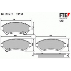 BL1519U2 FTE Комплект тормозных колодок, дисковый тормоз