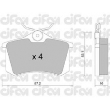 822-100-2 CIFAM Комплект тормозных колодок, дисковый тормоз
