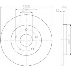 8DD 355 115-801 HELLA Тормозной диск